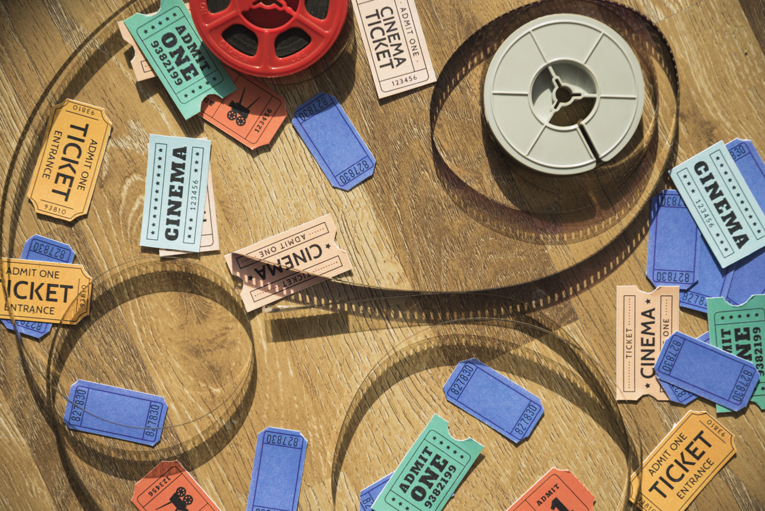 Cinema concept with reel tickets scaled